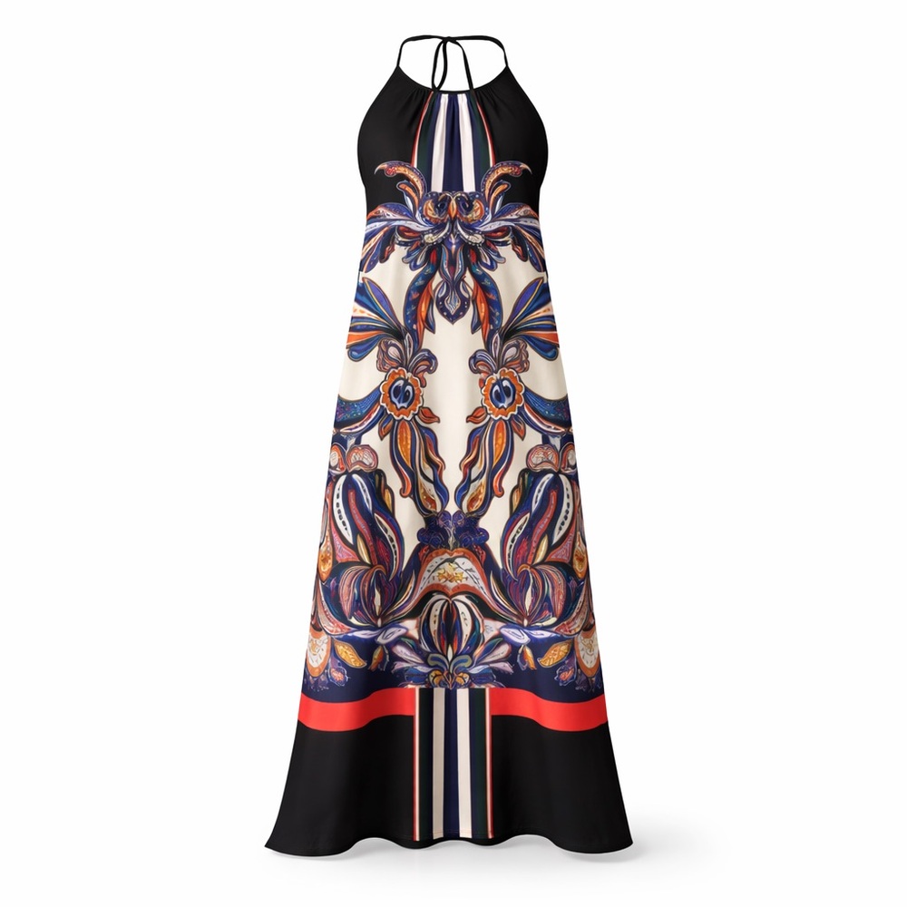 Clover Canyon Black and Red Patterned Maxi Dress